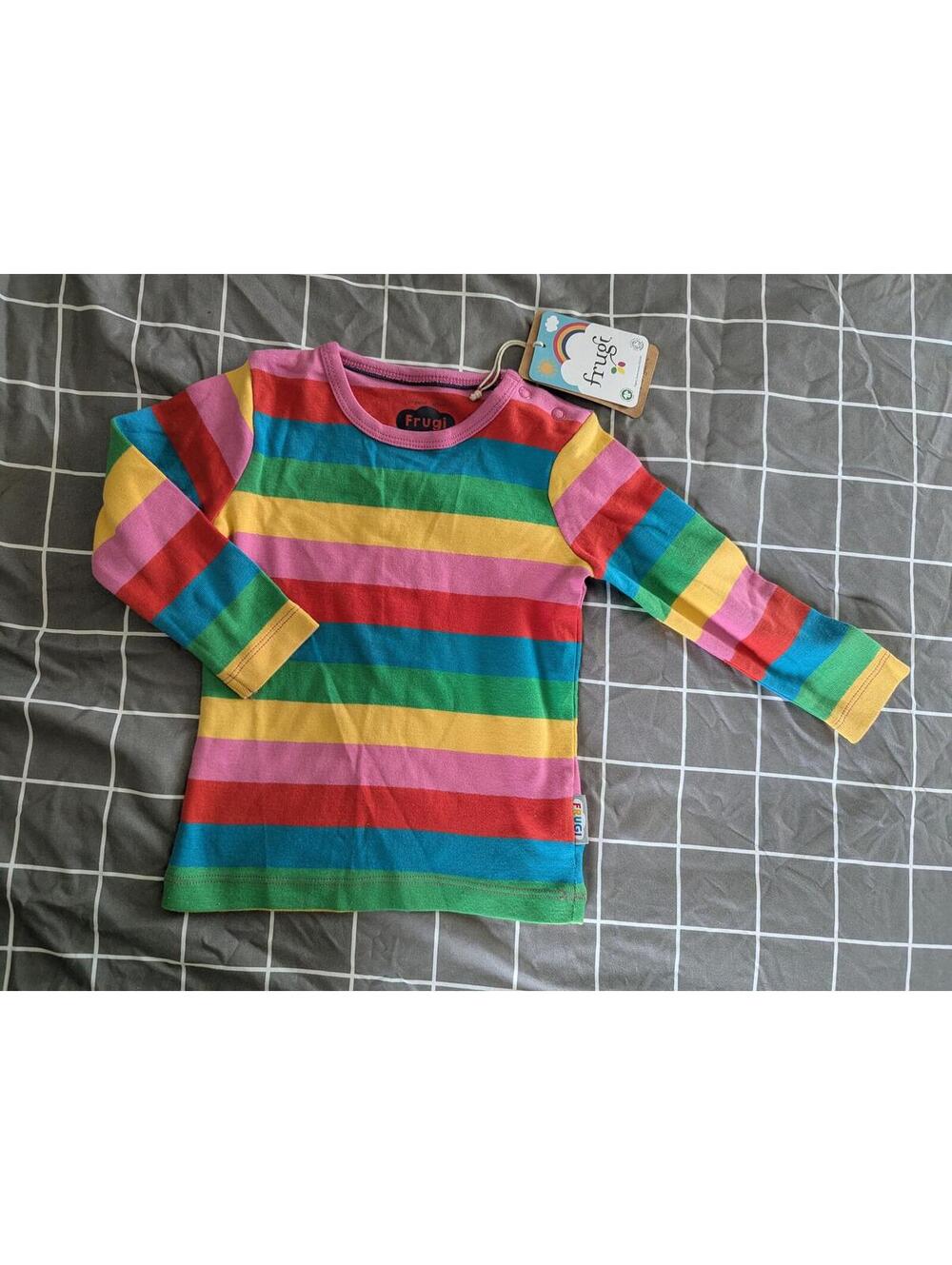 Frugi rainbow stripe top